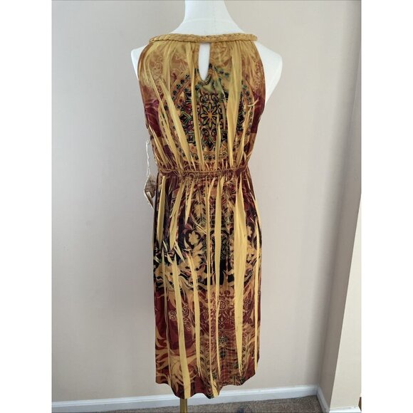 Vintage Y2K One World Baby Doll Dress Women's Large Yellow Abstract Fairy NWT - Picture 6 of 13